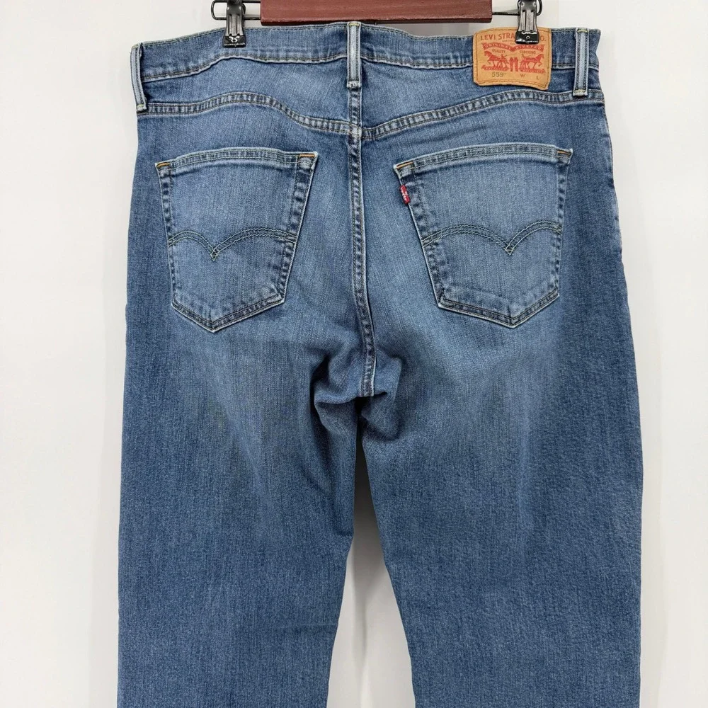 Levi's 559 Relaxed Straight Jeans Mens 36x34 Blue‎ Medium Wash Denim Casual Work